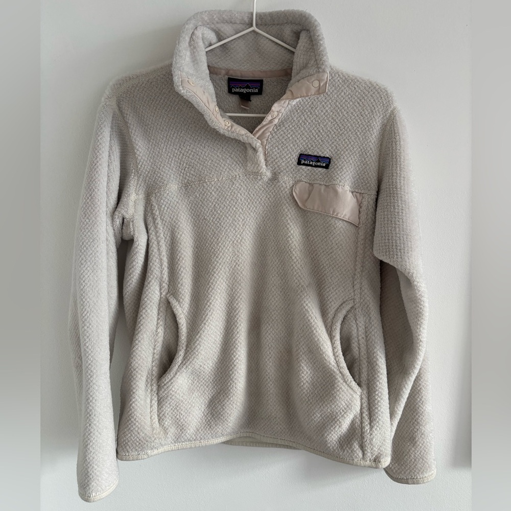 Patagonia - ReTool Snap-T Pullover - White and Cream Womens - Medium